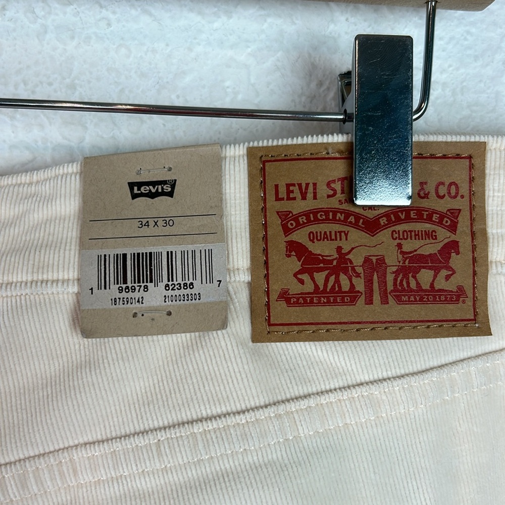 NWT Levi's 725 HIGH RISE BOOTCUT CORDUROY WOMEN'S PANTS Whitecap 34 x 30 - Picture 7 of 10
